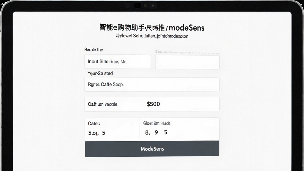 ModeSens智能购物助手尺码推荐功能界面,展示输入身高体重后系统推荐合适的服装尺码,简洁清晰的表单设计,干净无杂物,高清画质