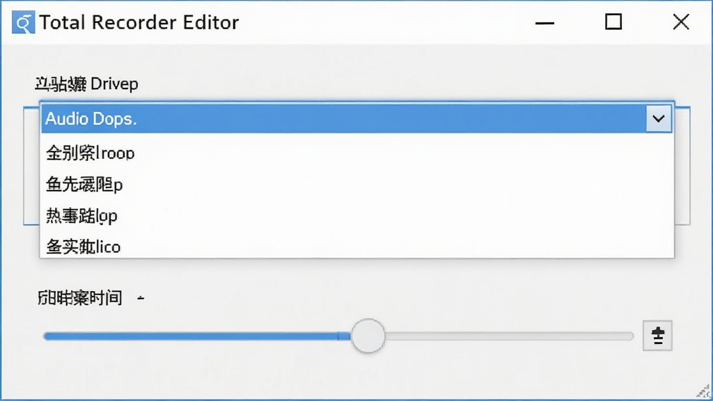 Total Recorder Editor �������ý��棬չʾ��Ƶ�豸����ѡ�������˵��뻺��ʱ��������飬����רҵ��࣬���ǳɫ���񣬻��ʸɾ����޶���Ԫ��