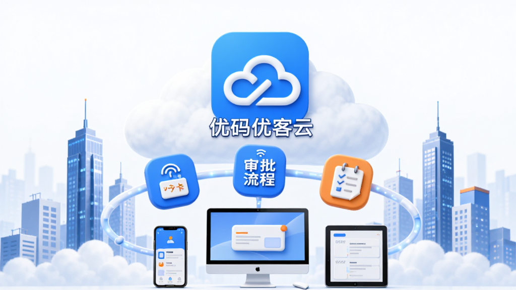 ��������Ϊ�������ſ��ơ�APP��Ʒ��logo�������ƶ�����и�¥֮�ϣ��·��������ֻ������Ժ�ƽ����豸ͼ�꣬���뻷���ſ��ڴ򿨡��������̡������嵥��3Dͼ�ꡣ���岼�ֲ��öԳ�ʽ��ͼ���Ϸ����ף��·�Ԫ���ܼ����Ƽ������Լ��Ϊ��ɫ�����ں�������ɫ��׺����ƽ����ƽ��΢�����ʸУ�ϸ�ڷḻ�����ʸɾ����޶���Ԫ�أ����ֱ�ע�������ſ��ơ�Ʒ������