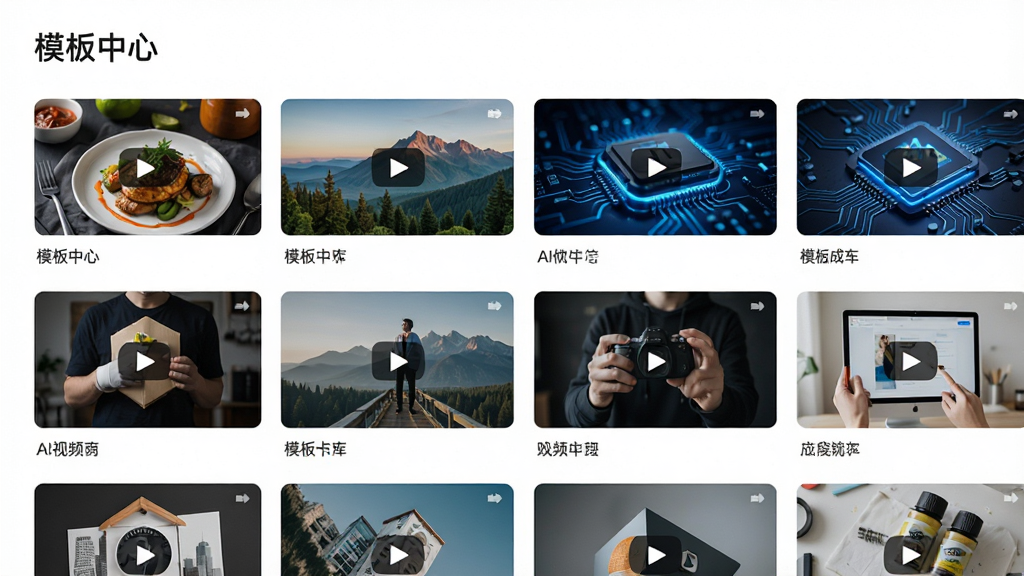 ��������Ϊ��AI��Ƶ���ܳ�Ƭ����ģ���ҳ�棬����״չʾ�����Ƶģ����棬��������죬����ʳ���羰���Ƽ������������⣬���Ͻ��С�ģ�����ġ�����������Ϊ���ף����ֹ�����������£�ϸ�ھ��£����ʸ��壬�ɾ��޶���Ԫ��