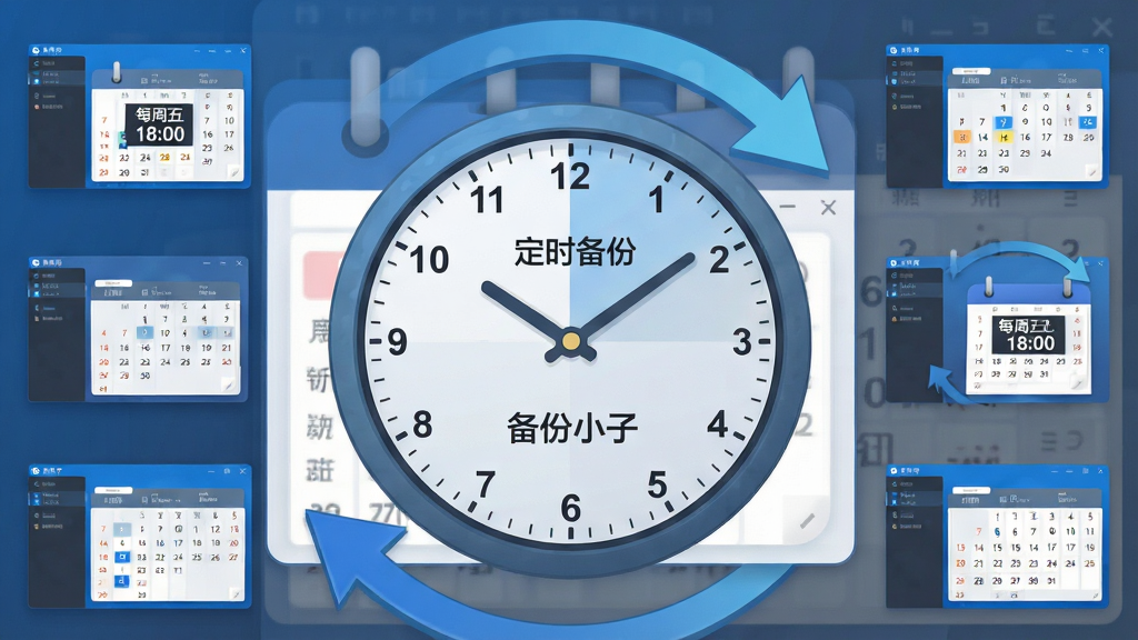 ���壺ʱ��ͼ���롰����С�ӡ����������ϣ�������������ѭ����ͷ�����֣�ʱ��λ�ڻ������ģ���Χ����������������ͼ���Ű棺�Գ�ʽ���֡���񣺿Ƽ��в廭����ɫ���ɫ���䡣ϸ�ڣ�ʱ�ӿ̶����ϱ�ע����ʱ���ݡ�����������ʾ��ÿ���� 18:00�������ʣ����壬�ɾ������