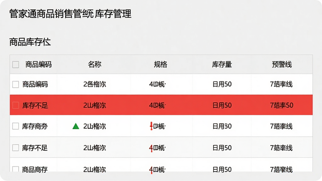 �ܼ�ͨ��Ʒ���۹���ϵͳ���������棬����Ϊ��Ʒ����б������ֹ�������������ʾ��Ʒ���롢���ơ���񡢿������Ԥ���ߣ�����Ϊǳ��ɫ��ϸ�ڰ�����治��ĺ�ɫ������ʾ����������������ʸɾ���ͻ��ϵͳ���ܣ��޶���Ԫ��
