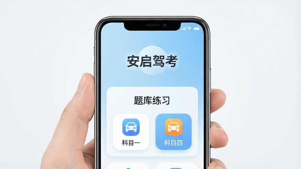 һ��չʾ�����ݿ�APP�������ͼ���������棬�ֻ���Ļ������ʾ�������ݿ���LOGO�롰�����ϰ������ģ�飬����Ϊ����ɫ���䣬�����Ű���������ͼ��Բ������������ע����Ŀһ������Ŀ�ġ���ť���������ִ������ʸɾ����޶���Ԫ��
