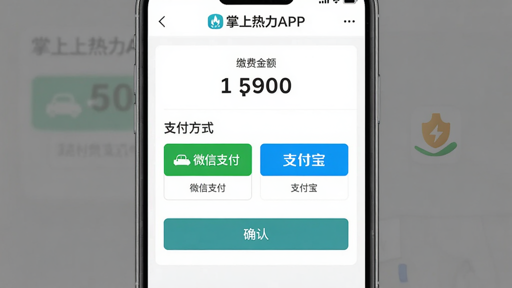 չʾ��������APP���߽ɷѹ��ܵĽ����ͼ������Ϊ֧��ҳ�棬�����ɷѽ�֧����ʽѡ�΢��֧����֧��������ȷ�ϰ�ť��Ԫ�أ����־��жԳƣ��Ű������ˣ����дʵ������ϸ��ͻ������������APP����ʶ�����ʸɾ��޶���Ԫ��