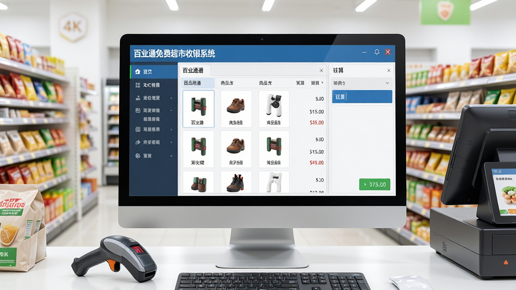 ���壺��ҵͨ��ѳ�������ϵͳ���������ڵ�����Ļ�ϵ�����չʾ������������������ִ���������̨�����֣�������д���������棬��๦�ܵ��������Ҳ�Ϊ��Ʒ�б�����㴰�ڣ������Ű�����������Ű棺����Ԫ���������У���ƷͼƬ��۸��ǩ�����ɼ���ͻ�������������ԡ����дʵ���ɫ��������ǿ��רҵ��ɿ���ϸ�ڣ���Ļ����ʾ����ҵͨ��ѳ�������ϵͳ������������̨����ɨ��ǹ����Ʒ������������Ʒ������Ŀ�����ʣ�4k���壬�ɾ����޶���Ԫ�ء�