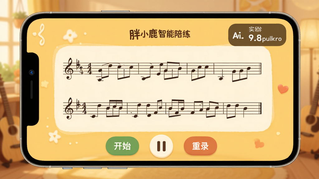 ��С¹��������APP�ĸ���ģʽ�����ͼ����Ļ������ʾ���ף��ײ��п�ʼ����ͣ����¼��ť�����Ͻ���ʾʵʱ���֣�����Ϊů��ɫ����Ӫ����ܰ��ϰ��Χ��ͻ������С¹�������������ƣ�������ͣ��Ű�����������ܰ���޶���Ԫ��