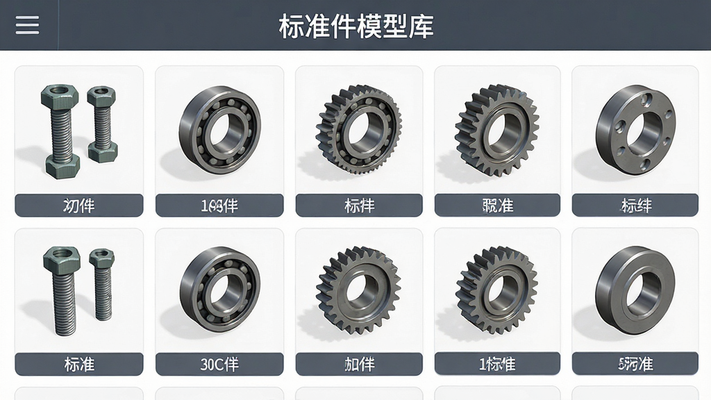 һ��3DSource�����ģ�Ϳ��������棬չʾ���ֲ�ͬ���͵ı�׼��������˨����С����ֵȣ���������ʽ���У�ÿ��ģ���·���ע���ƣ����������ִ���ģ����Ⱦ���£����ֱ�ע