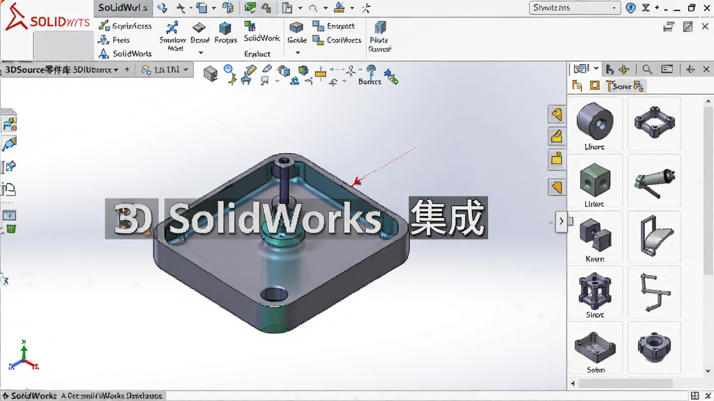 һ��չʾ3DSource�������SolidWorks���������еĽ�ͼ�������Ҳ���ʾ�������壬����Ϊװ����ģ�ͣ���Χ�й�����ͼ�꣬ɫ�ʴ���Э������������ͣ����ֱ�ע
