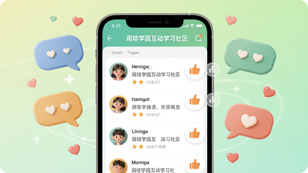����Ϊ����ѧ԰����ѧϰ�������棬�����������ֻ���Ļչʾ��������Ϣ�б���ͷ�������ͼ�껷�ƣ�����Ϊǳ��ɫ���䣬����Ի������밮��Ԫ�أ����ֻ��ã������ܰ��ϸ�ڷḻ�����������޶���Ԫ�أ�ͼƬ�ϲ���������