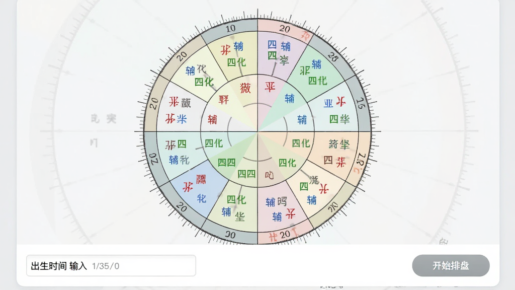 ��������Ϊ��ޱ�Ǽ��������̽��ҳ�棬������һ��Բ������ͼ��ʮ�������Բ�ͬǳɫ�������֣����ں�ɫС�ֱ�ע�������ƣ���ɫС�ֱ�ע���ǣ���ɫС�ֱ�ע�Ļ���ͼ����Ե��ϸ��Ŀ̶��ߡ����½���һ��������ʱ�䡱������Ҳ��ǡ���ʼ���̡���ť�������������ˬ������ǳ�ҵ�ɫ�����ɫ��Ƭ����ƽ����Ʒ�񣬻��ʸɾ����޶���Ԫ�ء�
