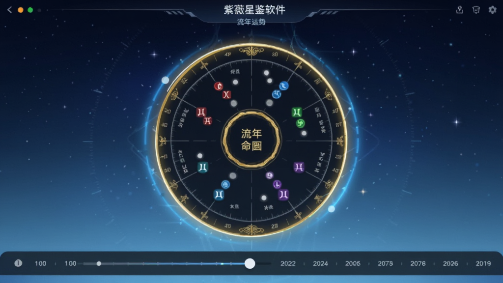 ��������Ϊ��ޱ�Ǽ�������������ҳ�棬��ʾһ��Բ�����̣���ǰ���������Խ�ɫ�����߿��ǣ��Ļ����Ժ졢�����̡�����ɫСԲ���ע�ڶ�Ӧ��λ�ڣ�ҳ���·���һ��ʱ���ᣬ���϶��л���ݡ�����Ϊ����ɫ�ǿս��䣬���䵭��ɫ��Ч�����Ƽ��������ظн�ϣ����ʸɾ����޶���Ԫ�ء�