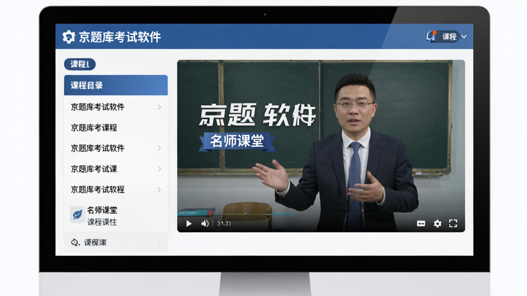 ���壺����⿼��������Ƶ�γ�ҳ�棬������Ļ��ʾ��ʦ���λ���Ϳγ��б������֣����Ϊ�γ�Ŀ¼���Ҳ�Ϊ��Ƶ���������Ű棺�����󷽣���񣺽�������ϸ�ڣ���Ļ����ʾ������⿼���������͡���ʦ���á����������ʣ����壬�ɾ����޶���Ԫ��