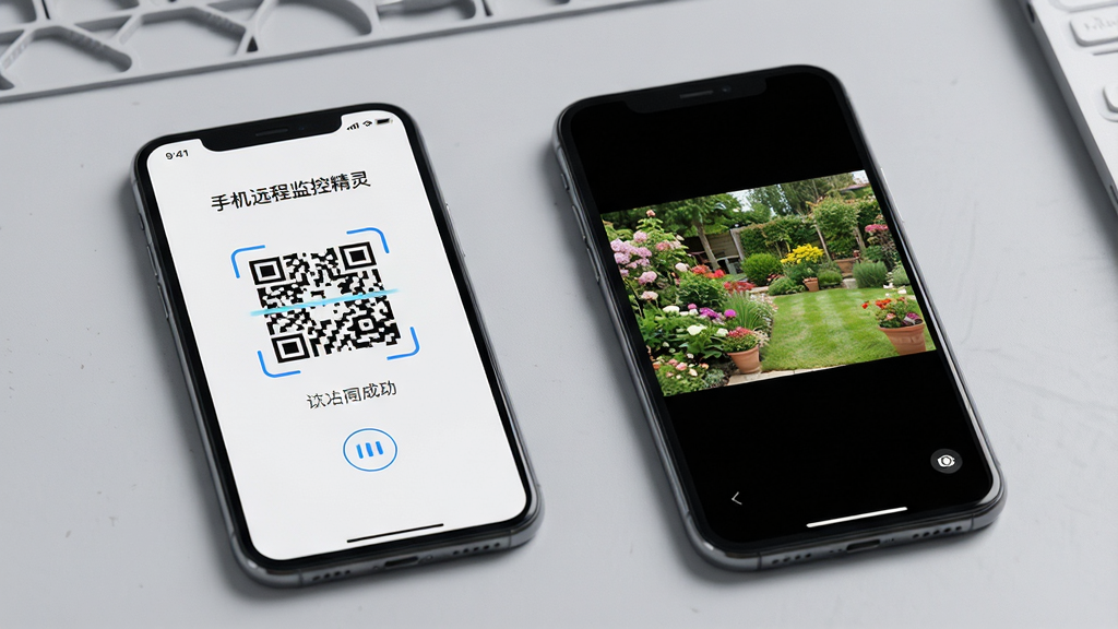 ���������ֻ����Űڷţ�����ֻ���ʾ���ֻ�Զ�̼�ؾ��顱APP�Ķ�ά��ɨ����Խ��棬�ұ��ֻ���ʾ�����ӳɹ���������Ƶ���棬����Ϊ���⻨԰������Ϊǳ��ɫ����̨���������������дʵ������ϸ��ɾ���