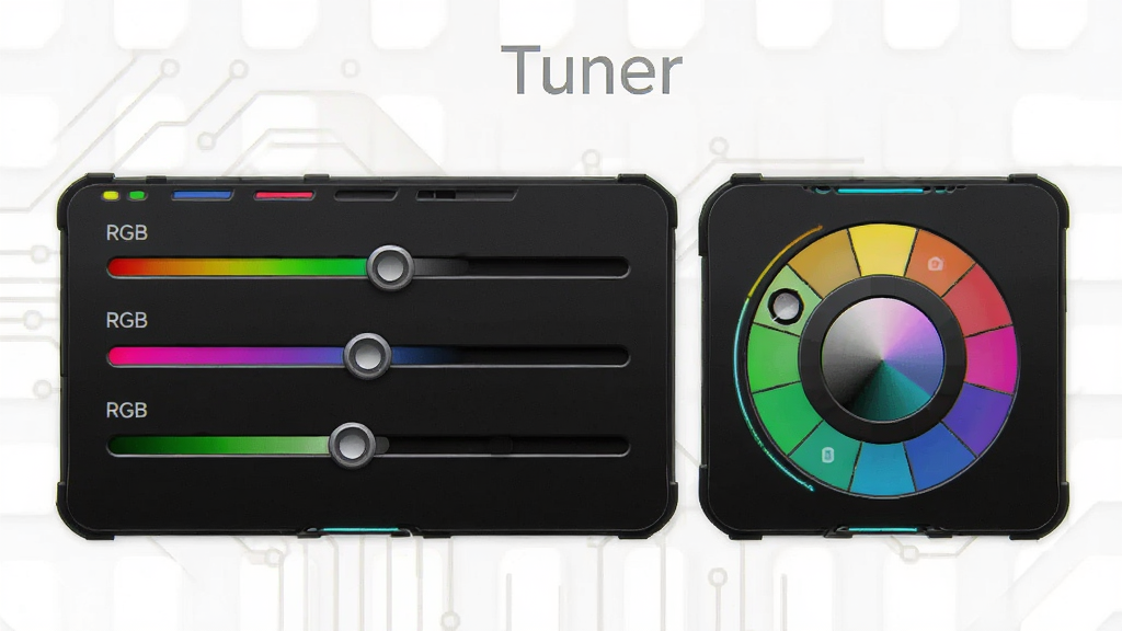 Display Tuner ɫ�ʵ��ڹ���չʾͼ����������ʾRGB�����ɫ��ͼ�꣬����ͻ�������ֺ��������Ƽ��У�ϸ�ھ�ϸ�������������޶���Ԫ��