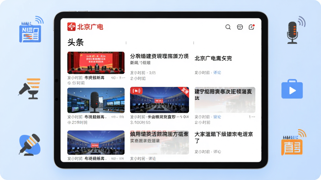 ����Ϊһ��ƽ����Ժ���չʾ�������APP��������ѶƵ��ҳ�棬ҳ�涥��Ϊ