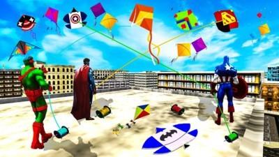 ����Ӣ�۷��ݷ�����ϷSuperhero Kite Flying Game ���ٿ��Ƽ����뻭��չʾ