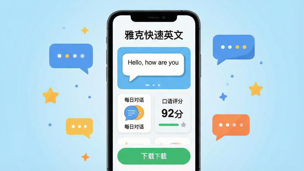 ���壺�ֻ���Ļչʾ�ſ˿���Ӣ��APP���棬�����С�ÿ�նԻ����͡��������֡���Ƭ�����֣��ֻ����У�����Ϊǳ��ɫ���䣬��Χ�жԻ����ݺ�����ͼ�ꡣ�Ű棺APP�������������֡��ſ˿���Ӣ�ġ���ʾ����Ļ�������·�����ͼ���������롣��񣺱�ƽ����ƣ��������ã��廭���ϸ�ڣ��Ի���������ʾ��Hello, how are you?�������ֿ�Ƭ��ʾ��92�֡����ֻ��ײ�����ɫ���ذ�ť�����ʣ����壬�ɾ����޶���Ԫ�ء�