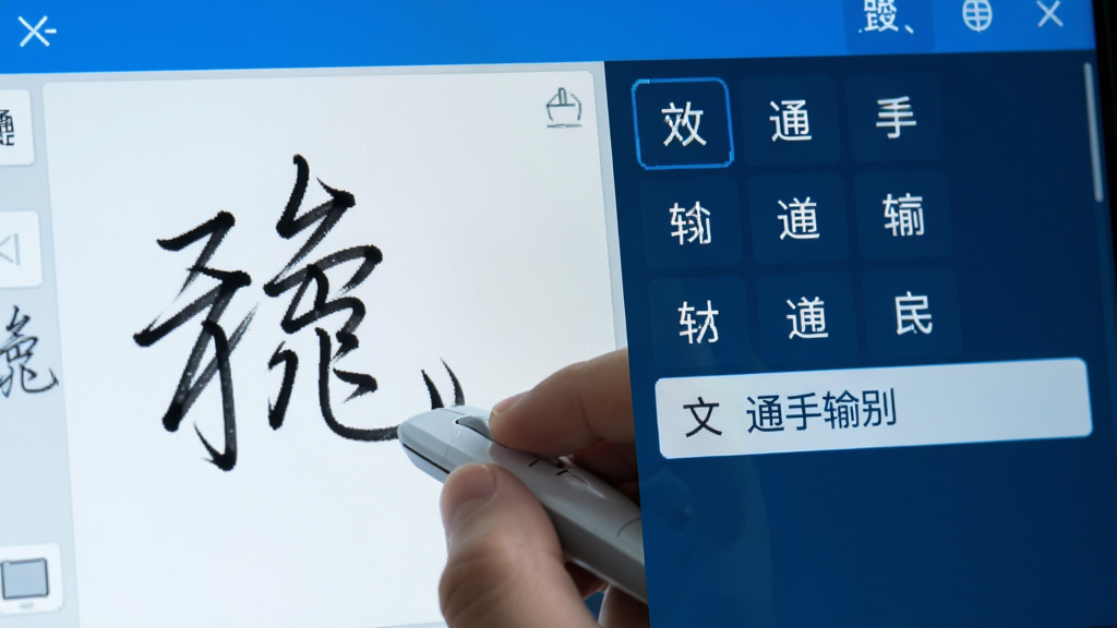 ��д��ͷչʾ��ͨ�����д���뷨ʶ����̣���Ļ�����д�����������������дһ���ʲݵĺ��֣��Ҳ�ͬ����ʾ�������ѡ�֣�ʶ����������ʾ��������ɫ�����ˬ����ɫ������ϸ�ڿ̻����������ʸɾ����޶���Ԫ��