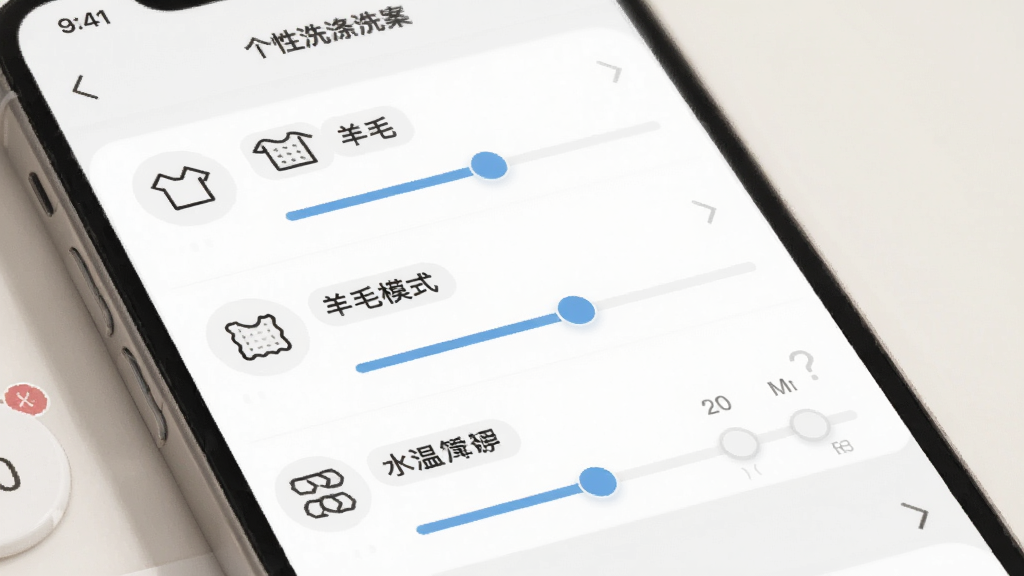 ����ϴ���Ի�ϴ�ӷ������ý���ͼ������ΪAPP������ҳ�棬����Ϊ�б���ʽ��������������ͼ����������ڻ����������ˬ��࣬ϸ��չʾ��ëģʽ��ˮ��ѡ�񣬻�����ͣ��ɾ��޶���Ԫ��