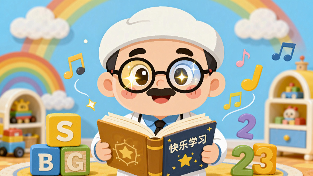 ��������Ϊ���ɲ�ʿ���ƽ̨���Ŀ�ͨ������һλ�Ͱ����׵Ĳ�ʿ�����ֳ�ħ���鱾�����߻�������ĸ��ľ�����������ַ��š�������������ܰ�Ķ�ͯ�����вʺ硢�ƶ����ߡ����岼������ͻ����������ռ�ݻ������λ�á��Ű���ñ�ƽ����ƣ�ɫ��������ã���ů��ɫ������ɫΪ��ɫ����ϸ���ϣ���ʿ���۾�������ǻ۹�â���鱾����Լ�ɼ�������ѧϰ�������������������ɾ��޶���Ԫ�أ�����ͯȤ�������Χ��