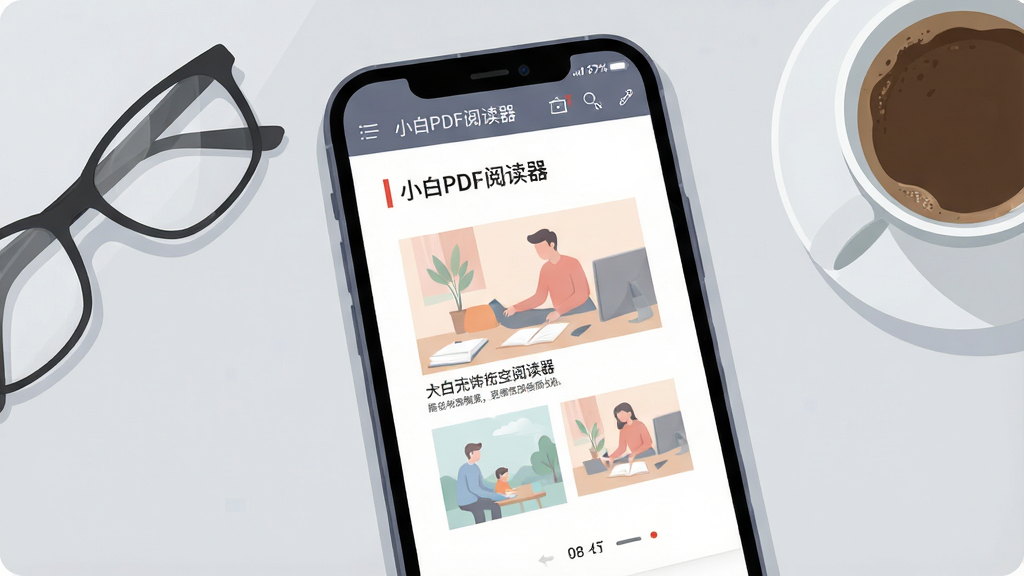 ��������Ϊһ�������ֻ���Ļ��д����Ļ��������ʾ��С��PDF�Ķ��������Ķ����棬������չʾһƪͼ�Ĳ�ï��PDF�ĵ������ֶ��乤����ͼƬɫ����ͣ�����Ϊǳ��ɫ���棬�ֻ��Է���һ���۾���һ�����ȣ����岼�ּ�����������Ϊ�ִ���ƽ���廭��ϸ�ڰ������涥���Ĺ�����ͼ��͵ײ���ҳ��ָʾ�����ʸ��壬�ɾ��޶���Ԫ�ء�
