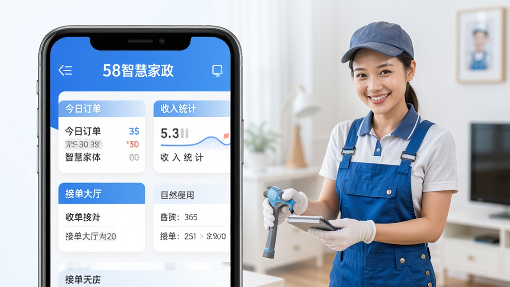 ͼƬչʾ58�ǻۼ����������棬�ֻ���Ļ���С����ն�����������ͳ�ơ����ӵ���������ģ�飬��������ɫ�Ͱ�ɫΪ��ɫ����������ˬ�ɾ��������Ǽ���������Ա΢Ц����ĳ��������ʸ��壬���ּ�࣬ͻ���������ơ�58�ǻۼ��������޶���Ԫ�ء�