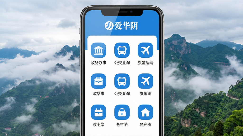 ���壺�����ֻ���Ļչʾ����������APP�����棬���涥���С�������������Logo���·���������Ĺ���ͼ�ꡣ���֣��ֻ����У�����Ϊ�����л�ɽ�羰����ʵ����Ƭ���������ƣ���ɽ���̡��Ű棺����ͼ����������У�ͼ���·������ı�ǩ���硰������¡�����������ѯ����������ָ�ϡ��ȡ���񣺱�ƽ����ƣ�ɫ��������������ɫ��Ϊ��ɫ�Ͱ�ɫ���������ִ���ϸ�ڣ��ֻ���Ļ������Ȼ������ͼ�����������ֱ�ǩʹ�ú�ɫ���壬������Ƭϸ�ڷḻ�����ʣ�8K�����壬�ɾ����޶���Ԫ�ء�