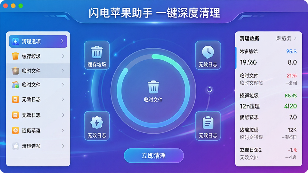 ���壺����ƻ�����������������н��棬������ʾɨ����Ȼ���ͼ����Χ�ֲ�����������������ʱ�ļ�������Ч��־��������ģ��ͼ�ꡣ���֣�����ͼ���У����Ϊ����ѡ���б����Ҳ�Ϊʵʱ�������ݱ��档�Ű棺���������ע������ƻ������ һ������������������ײ���ťΪ����������������񣺿Ƽ��ж�̬Ч��������ɫ���䱳����ͼ�귢�⡣���ʣ�����ϸ�壬�ɾ��޶���Ԫ�ء�