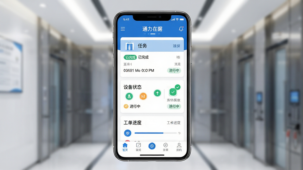 ���壺ͨ������APP������չʾ���ֻ���Ļ������ʾ����ά�������б����豸״̬ͼ��͹������ȣ����֣��ֻ����У�����UIԪ�ط������ϲ���Ϊ״̬�����в�Ϊ����Ƭ���ײ�Ϊ���������Ű棺�����ƶ��˽�����ƣ���Ƭʽ���֣���������������ִ���ƽ�������ɫ��ɫ������ɫ�������Ƽ��У�ϸ�ڣ���Ļ����ʾ��ͨ�����ա������͵���ͼ�꣬����Ƭ���С�����ɡ����������С���ǩ�����ʣ�������Ⱦ���ɾ����޶���Ԫ�ء�