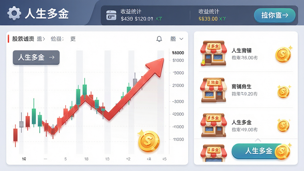 ���壺��Ϸ��Ͷ�ʽ��棬չʾ��Ʊ����ͼ������ͼ�ꣻ���֣����ΪK��ͼ���Ҳ�Ϊ�����б����Ϸ�Ϊ����ͳ�ƣ��Ű棺ͼ������������ֱ�ۣ�������ť��Ŀ������ִ���Լ��������뿨ͨ��ϣ�ϸ�ڣ�K��ͼ��ɫ���ǣ��������澫�£����ͼ�����������ʣ�����ϸ�壬�ɾ��޶���Ԫ�أ�����������Ϊ���������