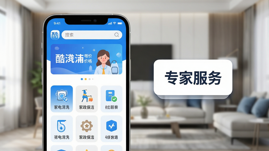 ���壺�ֻ���Ļչʾ����APP���棬�������з��������ķ�����Ŀͼ�꣬��ҵ���ϴ����������ȡ����֣��ֻ�λ�ڻ�������ƫ���Ҳ��������ġ�ר�ҷ��񡱱�ǩ��Ƭ���Ű棺�����б����֣�����Ϊ��������banner���·�Ϊ���񵼺�����񣺱�ƽ����ƣ�ɫ������������������Ϊ��ɫ����ϸ�ڣ��ֻ���Ļ��ʾ������������Logo�͡�ר�ҷ���۸񡱵���Ŀ��ʾ����Ƭ��Բ���ͶӰ������Ϊ�黯���ִ����������ʣ�4K���壬�ɾ����޶���Ԫ�ء�