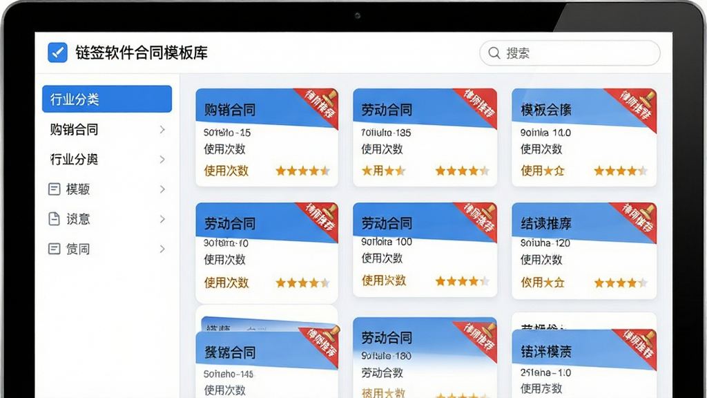 ��������Ϊ��ǩ������ͬģ���������棬�������ʾ��ҵ�����硰������ͬ�����Ͷ���ͬ�����Ҳ�չʾģ�忨Ƭ�б�������Ϊ�ٲ���ʽ��Ƭ���У�ÿ�ſ�Ƭ��עģ�����ơ�ʹ�ô����������Ǽ���������¼�࣬��ɫ��������䣬ϸ���С���ʦ�Ƽ�����ɫ�Ǳ��������򣻻��ʸ��壬�ɾ��޶���Ԫ�ء�