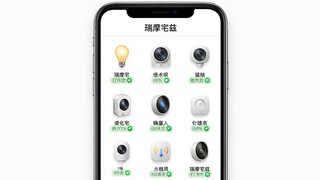 ��Ħլ��APP�豸�б�ҳ�棬����Ϊ�ֻ�UI����չʾ���������豸ͼ�꣬����ݡ�����ͷ���¿����ȣ�ÿ��ͼ���·������ƺ�״̬��ǩ�����ֲ��ô�ֱ�б����Ű����룬������¼�࣬����Ϊ����ɫ��ϸ��ͻ��ͼ���ʸУ����ʸ���ɾ����޶���Ԫ�أ�������������ʾ����Ħլ�ȡ�������