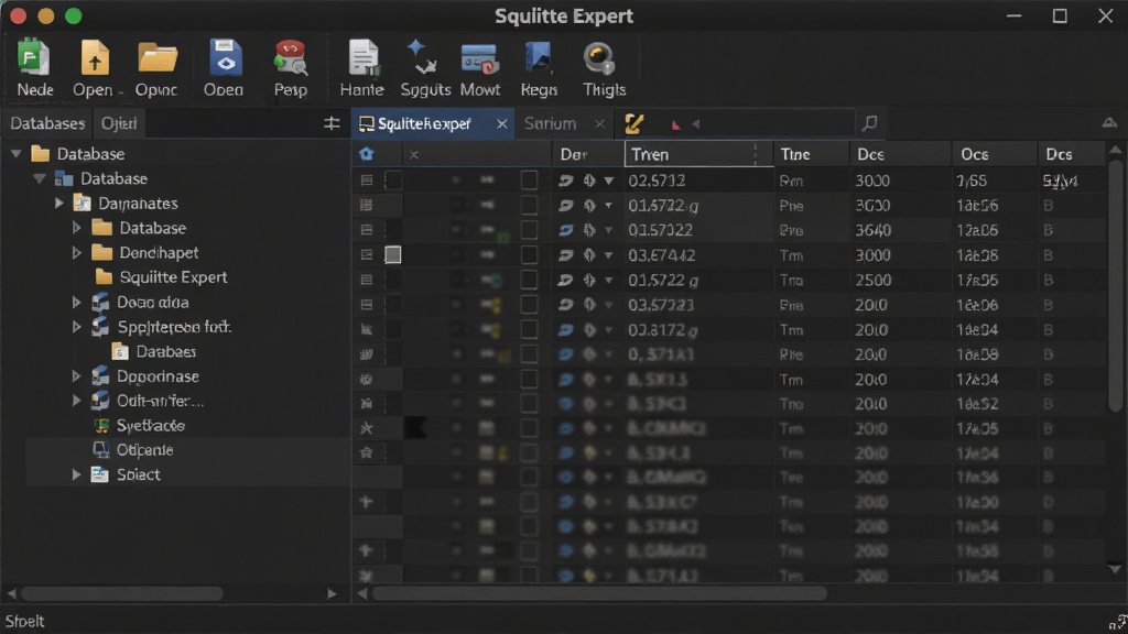 SQLite Expert ������չʾ��������ݿ���������б����Ҳ�Ϊ��������������ͼ���Ϸ������������½����򿪡������ͼ�꣬��������ִ���ɫ���⣬���沼�����������ʸ��壬�ɾ��޶���Ԫ�ء�