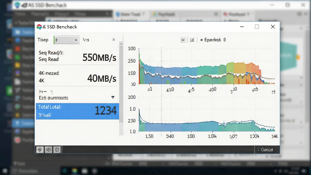 ���壺AS SSD Benchmark�����������ͼ��续�����롣���֣��������Ϊ������Ŀ�б����Ҳ�Ϊʵʱ����ͼ�����Ű棺��ͼռ����70%�������黯����񣺼����ƽ����ơ�ϸ�ڣ������С�Seq Read������ʾ��550MB/s������4K������ʾ��40MB/s�����ܷ�λ������ɫ������ʾ��1234�������ʣ��������ȣ������������ɾ�������Ԫ�ء�