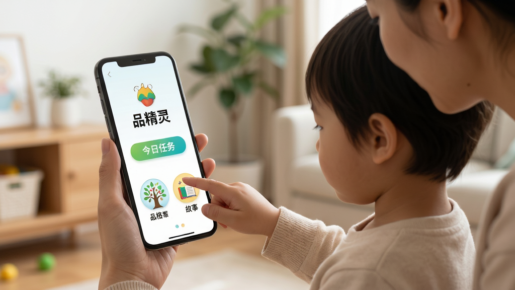�ֻ���Ļ��ʾƷ���������棬һλ�ҳ������������ӵ�����������񡱰�ť�������·���Ʒ�����͹���ͼ�꣬����Ϊ���ļҾӻ�����������ܰ��Ȼ����Ӱдʵ��񣬹�ͼ���ʣ����ʸ��壬�ɾ��޶���Ԫ�ء�