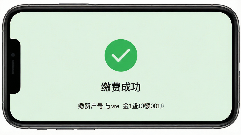 һ����ʾ�ֻ�APP�ڡ��ɷѳɹ���ҳ��Ľ�ͼ��ҳ����������ɫ�Թ�ͼ�꣬�·���ʾ���ɷѳɹ����������Լ��ɷѻ����������Ϊ����ɫ�������Լ�������߻��ʣ��޶���Ԫ��