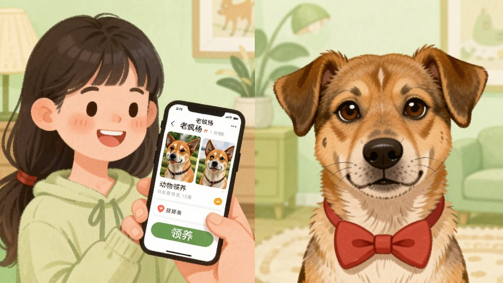 һ�������廭���ͼƬ�������һλ����Ů��΢Ц�����ֻ�����Ϸ���APP�ϵĶ���������Ϣ���Ҳ���һֻ�����ɫ�����л���԰Ȯ���ڴ������ž�ͷ������������ҶԳƲ��֣������ǵ���ɫ�ļ�ͥ���ڻ����������ܰ������ɫ����͡�ϸ�ڰ����ֻ������ϵĶ�����Ƭ�롰��������ť�����ʸɾ����޶���Ԫ�ء�