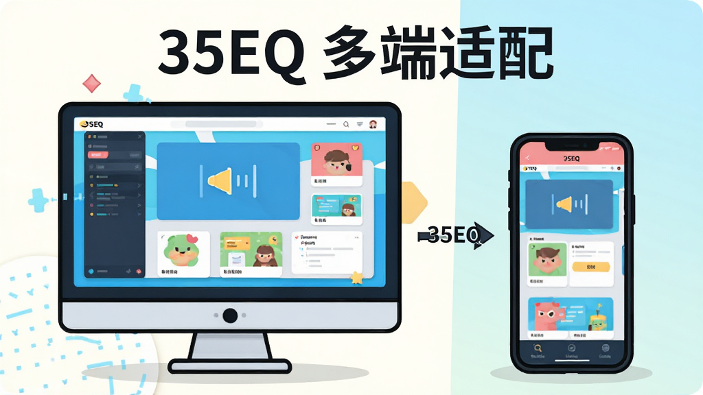 35EQʹ�ý̳�ʾ��ͼ������Ϊ������Ļ���ֻ��Ա�ͼ��չʾ��ͬ�豸���������沼�֣����ͨ��ƽ��ɫ���������Ű��жԱȸУ�ϸ�ڸɾ��������������޶���Ԫ�أ����ֱ�ע