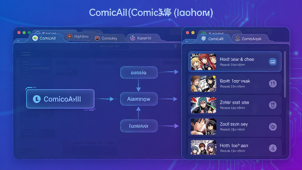 ���壺�����������س���ComicAiII���Ķ�վ���������ʾ�⣬��Ļ����ʾ���������վ��ǩҳ�����ɹ����������֣�����չʾ��������ͼ�����Ϊ������ַ���Ҳ�Ϊ���������½��б����Ű���������񣺿Ƽ��в廭�磬����ɫ���䱳��������������ϸ�ڣ�ÿ����վ��ǩ�ϱ�ע��վ���ƣ����������½��б���������ͼ�����ʣ��߷ֱ��ʣ�ϸ�ڷḻ������ɾ��޶���Ԫ�ء�