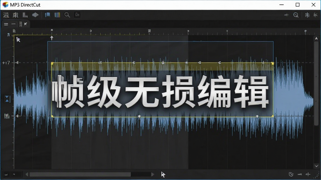MP3 DirectCut软件波形放大视图,显示帧边界标记,鼠标拖动选区,高亮待剪区域,界面标注“帧级无损编辑”字样,整体风格专业清晰,画质细腻,无多余装饰
