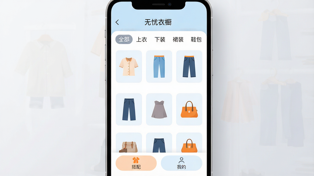 ���壺�ֻ���Ļ��ʾ�������³���APP���棬������չʾһ������ĵ����³��б��������������¡���װ��ȹװ��Ь������������ͼ�������������򡣲��֣������������ֻ���д���ֻ���Ļռ����Ҫ�Ӿ����򣬱���Ϊ��͵�ǳ��ɫ���䣬Ӫ��ɾ����ִ��ķ�Χ���Ű棺�ֻ�������������������ʽ���֣������С������³���Ʒ���������·��з����ǩ������񣺼����ƽ����ƣ�ɫ�����죬�԰�ɫ�͵���ɫΪ��ɫ�������Գ�ɫ��׺��ϸ�ڣ�����ͼ�������ɱ棬��ǩ����ʾ��ȫ�����������¡�������װ������ȹװ������Ь��������������Ļ�ײ��С����䡱�͡��ҵġ����ܰ�ť�����ʣ�������Ⱦ����Ӱϸ�壬���廭��ɾ����࣬�޶�����������