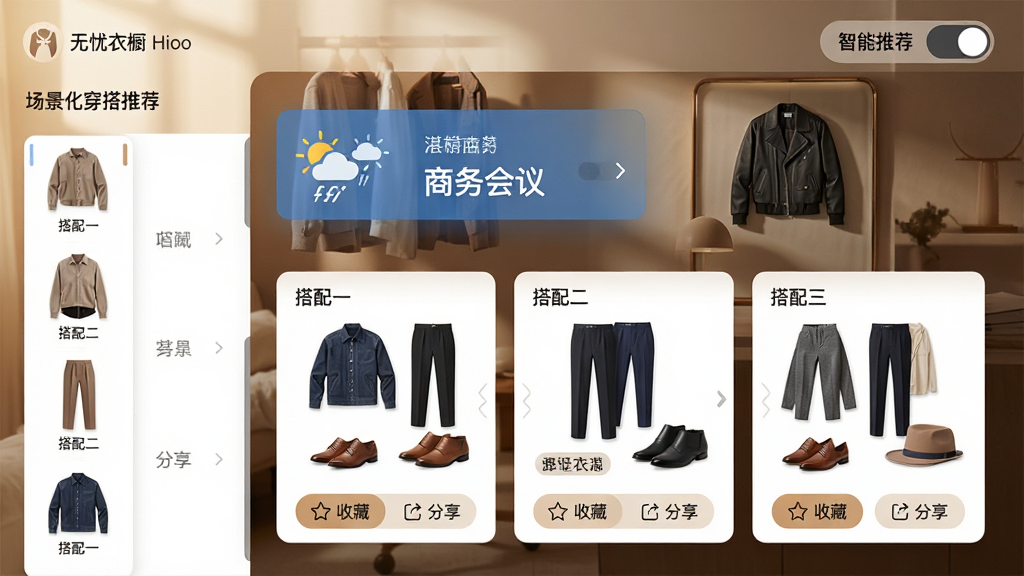���壺�������³���Ӧ�ý���չʾ�������������Ƽ������ܣ���Ļ�Ϸ���ʾ����ͼ��͡�������顱�ճ̱�ǩ���·�չʾ���������ķ�װ���䷽����ÿ�װ������¡����ӡ�Ь�Ӻ����ε����Ԥ�������֣�����������ҷ��������»������֣����Ϊ���ﵥƷ�б����Ҳ�Ϊ����Ч��ͼ���γɶԱȡ��Ű棺���䷽���Կ�Ƭʽ�������У�ÿ�ſ�Ƭ���С�����һ���������������������������������Ƭ�ײ��С��ղء��͡���������ť�����ʱ����־�磬����Ԫ�ؾ��£�ɫ�ʺ�г������ůɫ���ƹ���Ⱦ��Ӫ��߼��С�ϸ�ڣ������������������䷽���еĵ�Ʒ����ע���ƣ���Ļ�����С������Ƽ����л����ء����ʣ��߷ֱ��ʣ�ϸ�ڷḻ������ɾ������ұ�����ͻ��������ʾ��