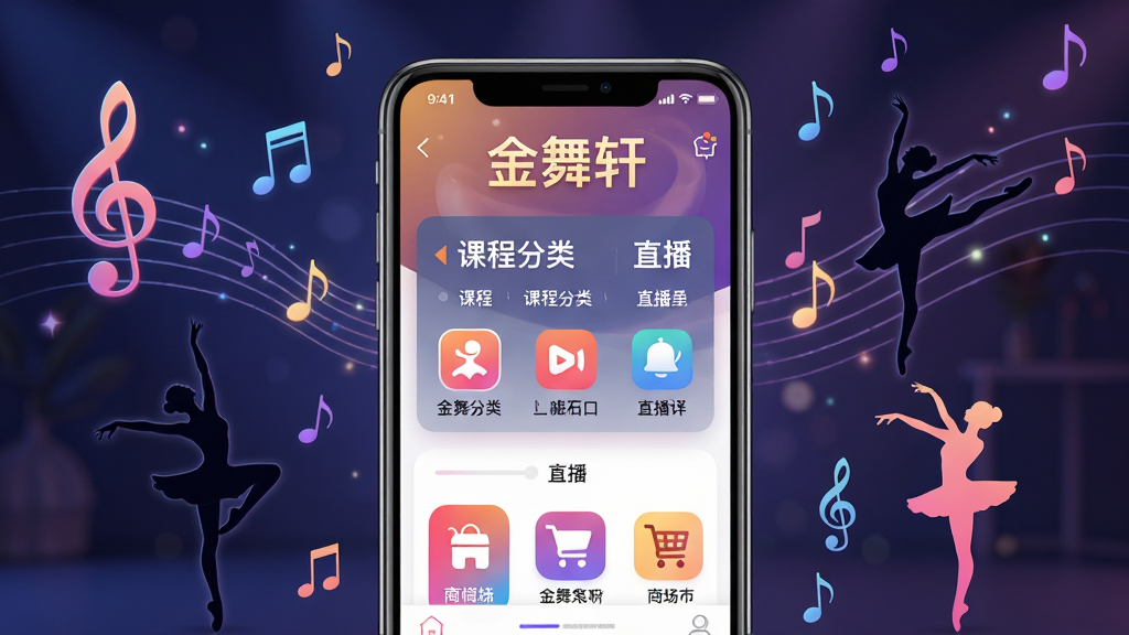 ���壺�ֻ���Ļչʾ������APP�����棬����������ʾ�γ̷��ࡢֱ����ں��̳�ͼ�ꡣ���֣����й�ͼ���ֻ���Ϊ�Ӿ����ģ���Χ���������赸��Ӱ��׺���Ű棺����UI����ִ���࣬ͼ���������롣��񣺿Ƽ����������н�ϣ�ɫ�����졣ϸ�ڣ���Ļ��������֡�������������������ɾ������ʣ�������Ⱦ��������ͣ��޶���Ԫ�ء�