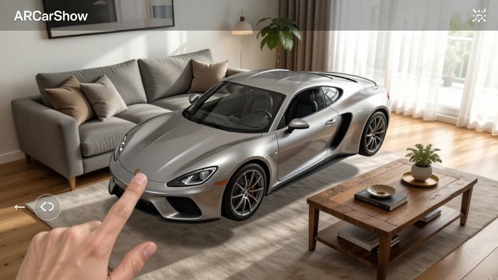 ARCarShow������չʾһ����ɫ�ܳ������ڿ����ذ��ϣ��û���ָ�϶���ת��������Χ��ɳ���Ͳ輸������������ϸ�ڷḻ������ɾ����޶���Ԫ�أ���������