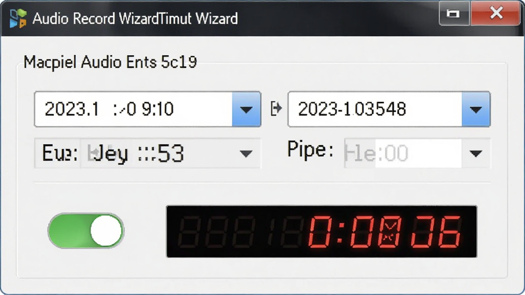 ����ΪAudio Record Wizard��ʱ¼��������壬��ʾ������ʱ��ѡ����������ͳһ���Ű���������ʵ�ã�ϸ�ڰ������ÿ����뵹��ʱ��ʾ�������������޶���Ԫ��