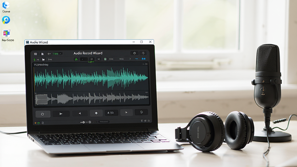 ����ΪAudio Record Wizard��Windows���������У��Ա��ж�������˷磬�����������Ű���Ȼ����������ϸ��չʾ¼�����Σ������������ɾ����޶���Ԫ��