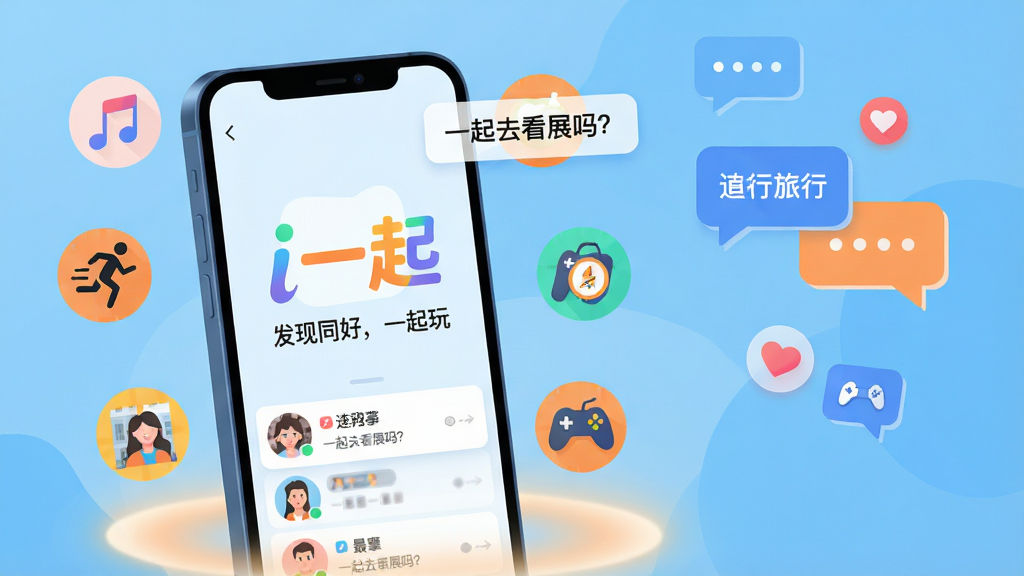 ���壺һ�������������ֻ�����Ļ������ʾ��iһ�𡱵Ĳ�ɫLogo�롰����ͬ�ã�һ���桱�ı���ֻ���Χ�����Ŵ�����ͬ��Ȥ��ͼ�꣨���֡��˶������С���Ϸ�������֣��ֻ����ڻ�������ƫ���Ҳ����״�Ư���ŶԻ����ݺͰ���ͼ�꣬�ײ�����͵Ĺ��Ρ��Ű棺�ֻ���Ļ���������ɶ���Logo��Ŀ�����幹ͼ���⡣����ִ���ƽ�廭�磬ɫ���������£�����ɫ�ͳ�ɫΪ��ɫ����ϸ�ڣ���Ļ�пɼ�����ͷ��Ͷ�̬��Ƭ���������С�һ��ȥ��չ�𣿡������֡����ʣ�4K���壬�ɾ����޶���Ԫ�ء�