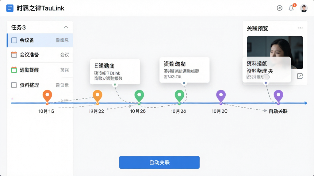 ���壺ʱ�֮��TauLinkӦ���ڲ�ʱ��ê�㹦�ܽ��棬������ʾһ��ˮƽʱ���ᣬ���Ϸֲ���ɫͼ���ڵ㡣���֣����Ϊ�����б����Ҳ�Ϊ����Ԥ����Ƭ���ײ��С��Զ���������ť���Ű棺ʱ����ᴩ���棬��Ƭ�����ڽڵ��Ϸ�����񣺼������磬��ɫ����������ɫ��ɫ���ڵ�ʹ�óȡ��̡���������Ҫ�ȡ�ϸ�ڣ���Ƭ����ʾ������׼������ͨ�����ѡ���������������ʱ�������������ӡ����ʣ����壬�ɾ��޶���Ԫ�ء�