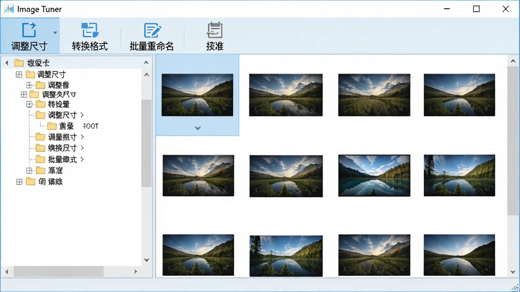 Image Tuner ��һ��������Windows�����ϵ�����ͼƬ����������������չʾ���ҷ������֣����Ϊ�ļ�����״�б����Ҳ�ΪͼƬ����ͼ���񣬶��������������ɼ��������ߴ硱��ת����ʽ�����������������ȹ��ܰ�ť���������ִ���Լ������ǳ�����ɫ��ɫ��ͼ���������������ʸ��壬�ɾ��޶���Ԫ�أ�ͻ��������רҵ���������ԡ�